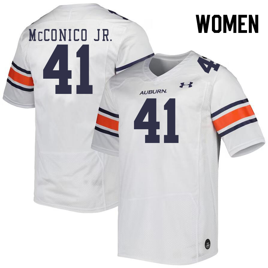 Women #41 Greg McConico Jr. Auburn Tigers College Football Jerseys Stitched-White